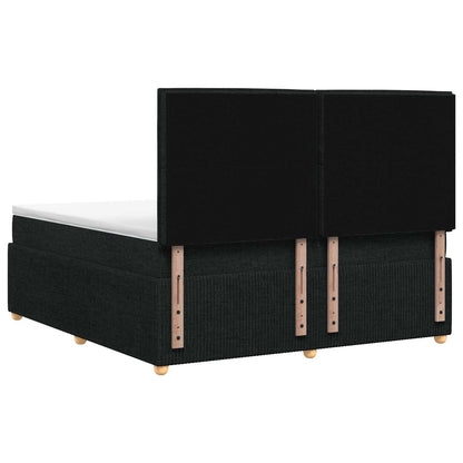LED Boxspring Bed met Matras Zwart 160 x 200 cm Stof