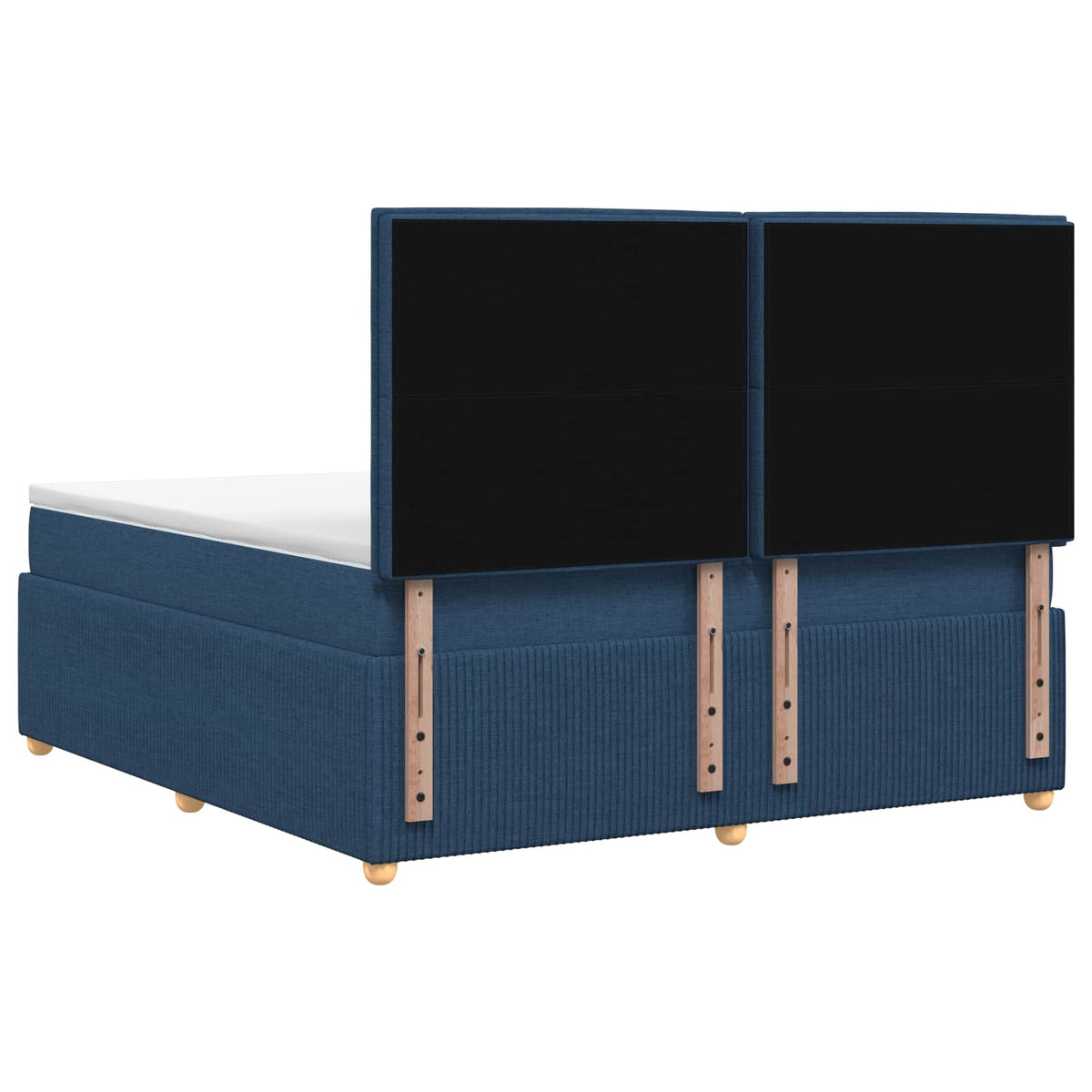 LED Boxspring Bed met Matras Blauw 160 x 200 cm Stof
