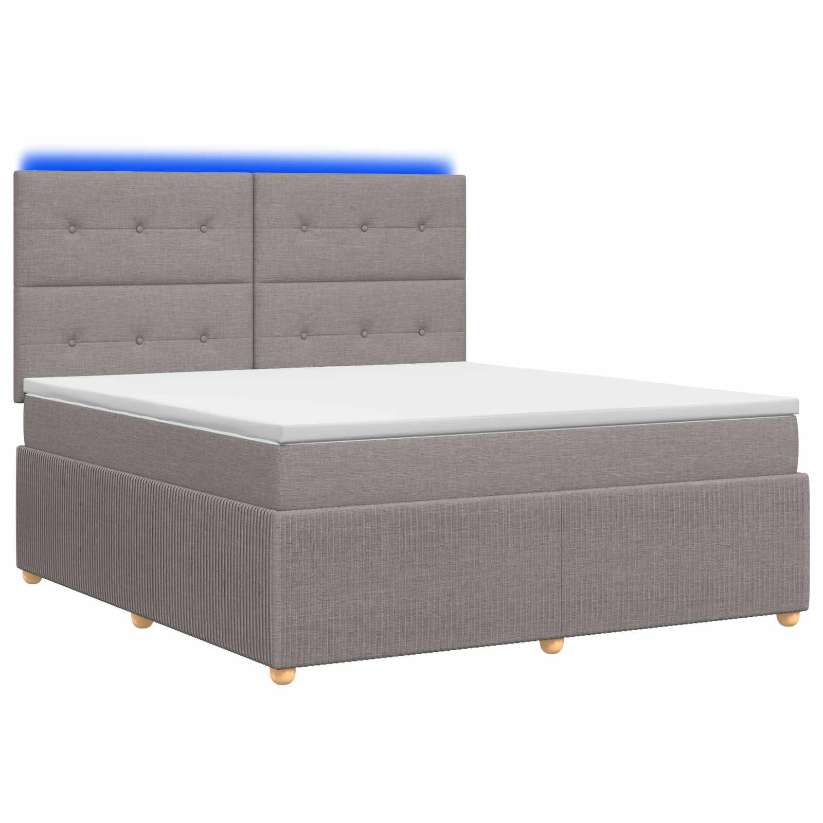 LED Boxspring Bed met Matras Taupe 160 x 200 cm Stof