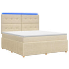 Boxspring bed met matras crèmekleurig 160x200 cm LED
