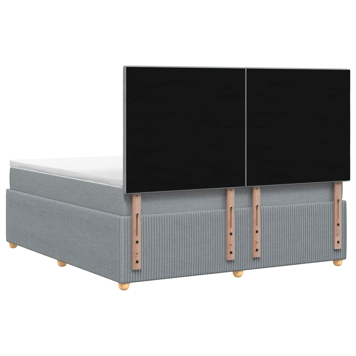 LED Boxspring Bed met Matras Lichtgrijs 160 x 200 cm Stof
