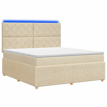 LED Boxspring Bed met Matras Crèmekleurig 160 x 200 cm Stof