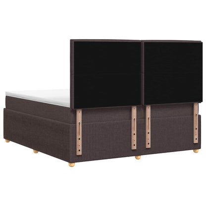 LED Boxspring Bed met Matras Donkerbruin 180 x 200 cm Stof