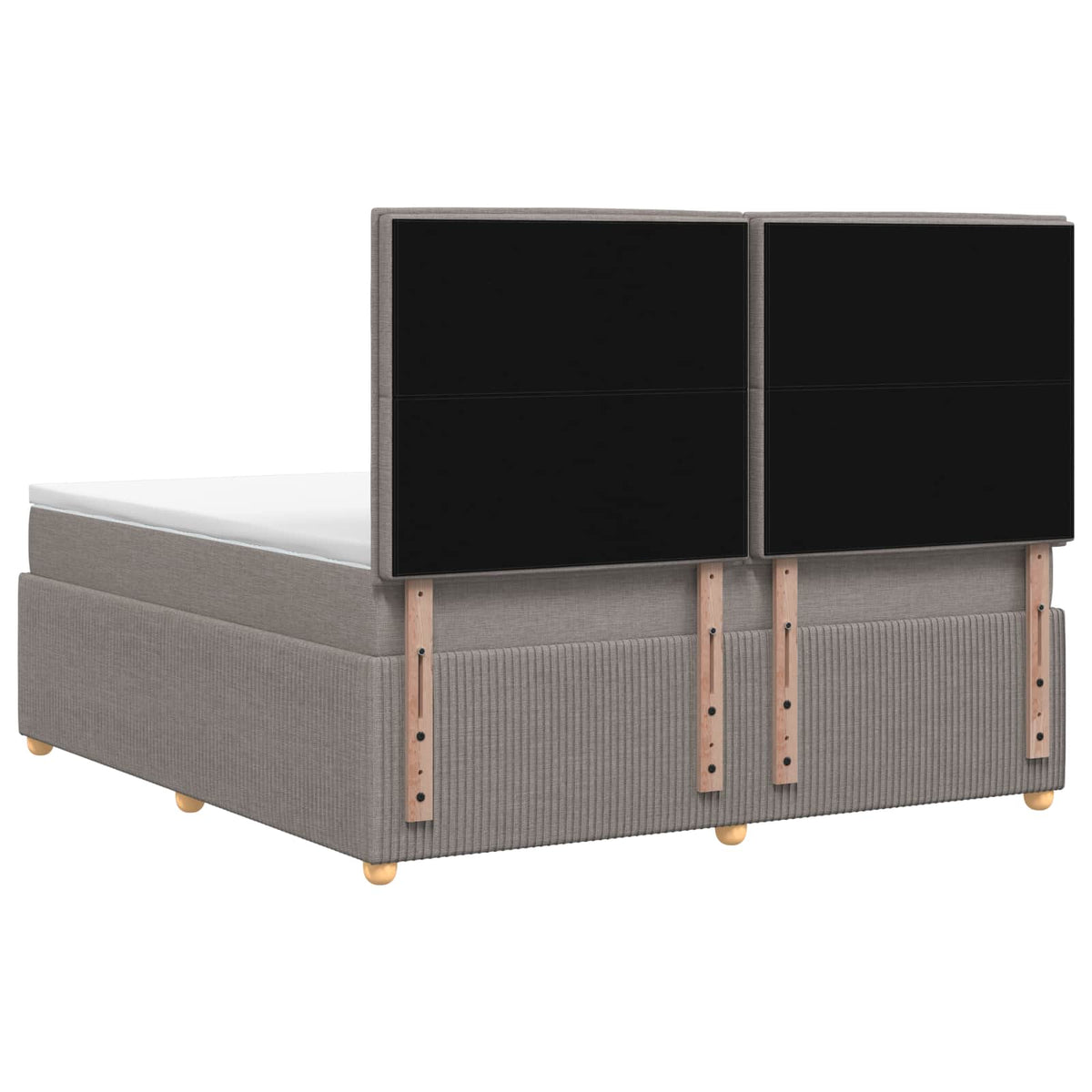 LED Boxspring Bed met Matras Taupe 180 x 200 cm Stof
