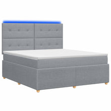 LED Boxspring Bed met Matras Lichtgrijs 180 x 200 cm Stof
