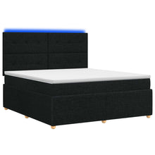 LED Boxspring Bed met Matras Zwart 180 x 200 cm Stof
