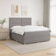 LED Boxspring Bed met Matras Taupe 140 x 190 cm Stof