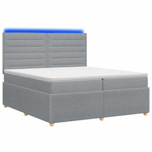 LED Boxspring Bed met Matras Lichtgrijs 200 x 200 cm Stof