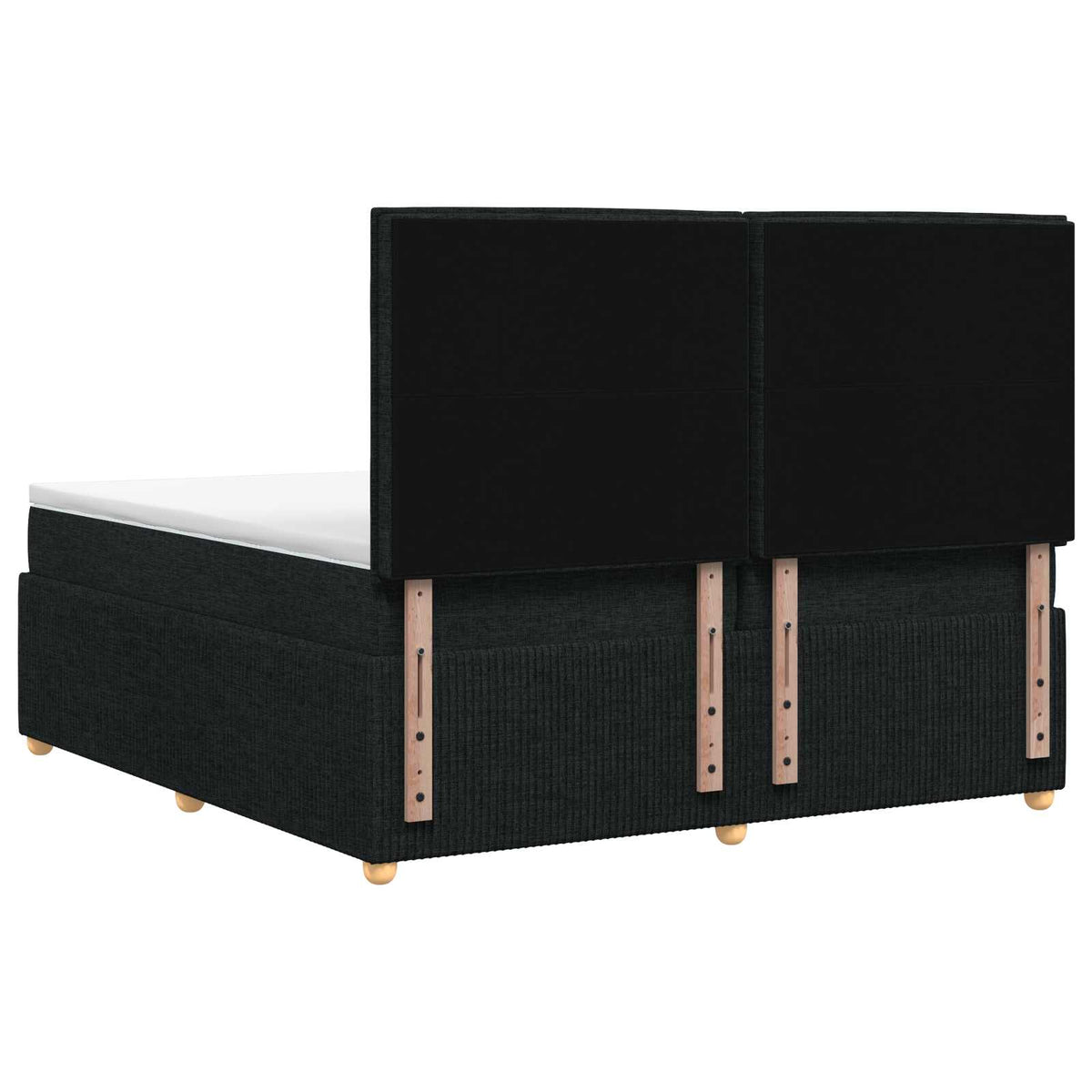 LED Boxspring Bed met Matras Zwart 200 x 200 cm Stof