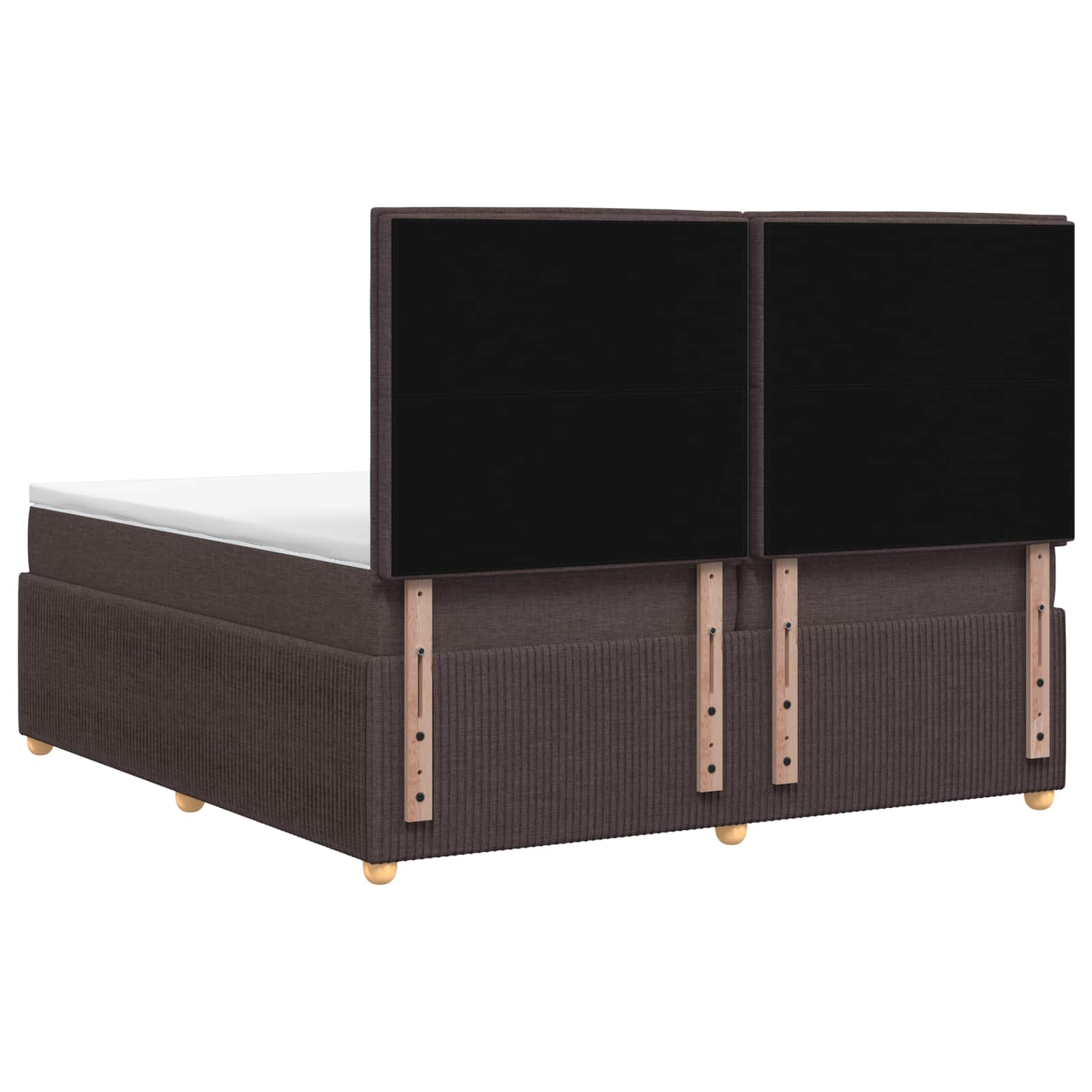LED Boxspring Bed met Matras Donkerbruin 200 x 200 cm Stof