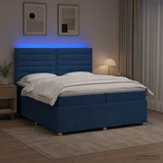Boxspring bed met LED en matras 200x200 cm blauw