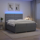Boxspringbed LED Lichtgrijs 200x200 cm