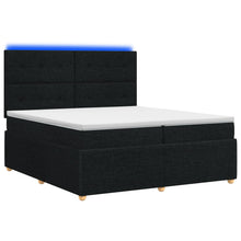 LED Boxspring Bed met Matras Zwart 200 x 200 cm Stof