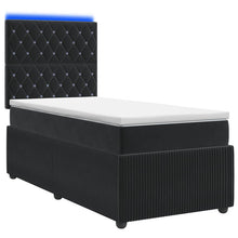 LED Boxspring Bed met Matras Zwart 80 x 200 cm Fluweel