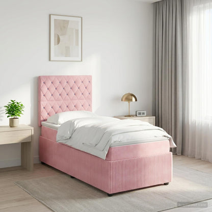 LED Boxspring Bed met Matras Roze 80 x 200 cm Fluweel