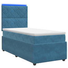 LED Boxspring Bed met Matras Blauw 80 x 200 cm Fluweel