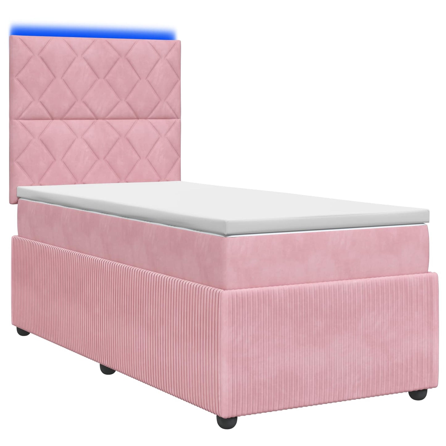 LED Boxspring Bed met Matras Roze 80 x 200 cm Fluweel