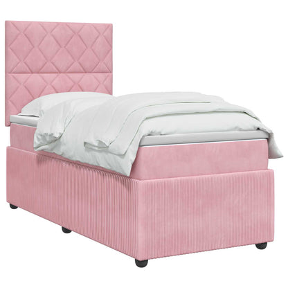 LED Boxspring Bed met Matras Roze 80 x 200 cm Fluweel