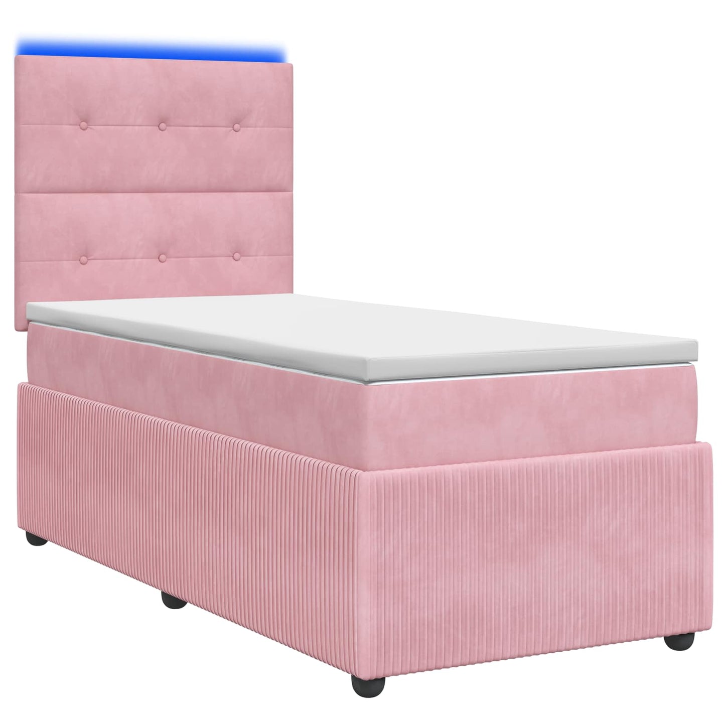 LED Boxspring Bed met Matras Roze 90 x 190 cm Fluweel