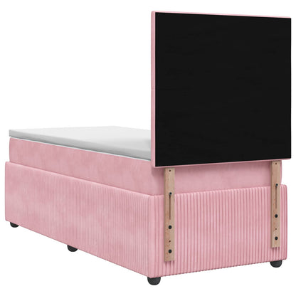 LED Boxspring Bed met Matras Roze 90 x 190 cm Fluweel