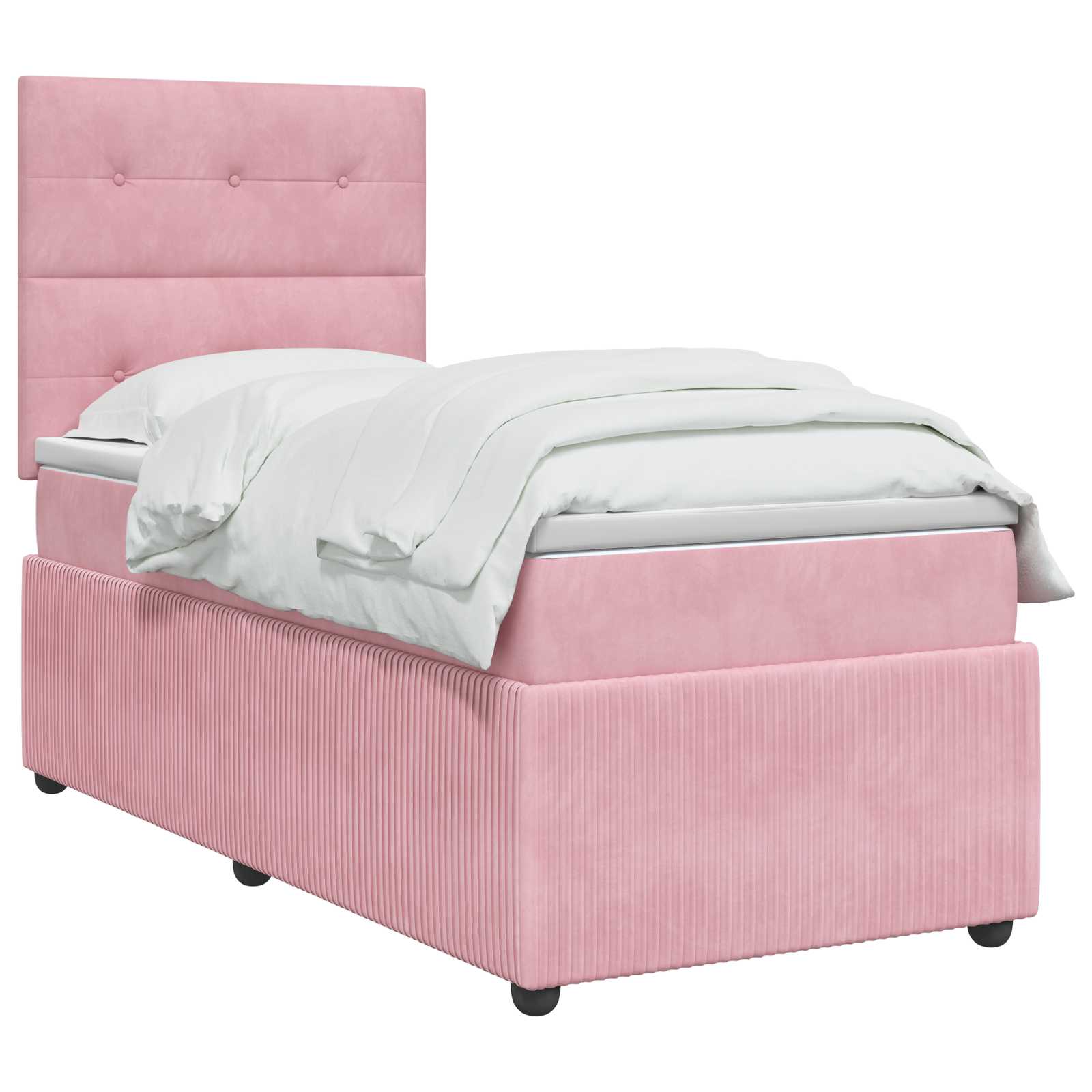 LED Boxspring Bed met Matras Roze 90 x 190 cm Fluweel