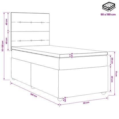LED Boxspring Bed met Matras Roze 90 x 190 cm Fluweel
