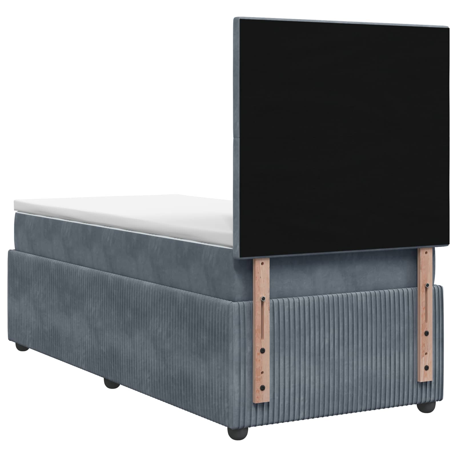 LED Boxspring Bed met Matras Donkergrijs 90 x 190 cm Fluweel