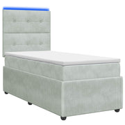 Boxspring bed met matras 90x200 cm lichtgrijs fluweel