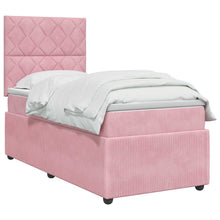 LED Boxspring Bed met Matras Roze 90 x 200 cm Fluweel