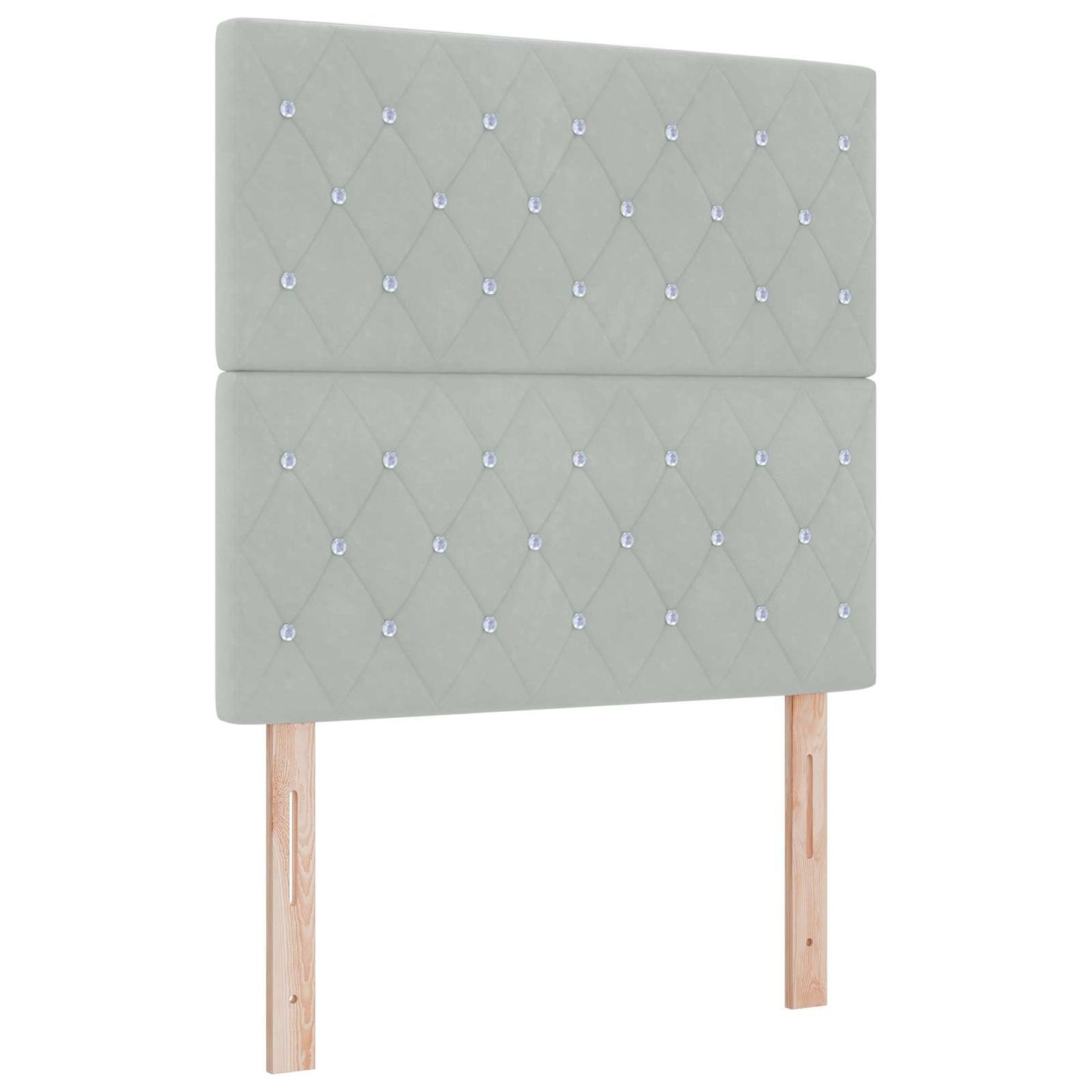 LED Boxspring Bed met Matras Lichtgrijs 100 x 200 cm Fluweel