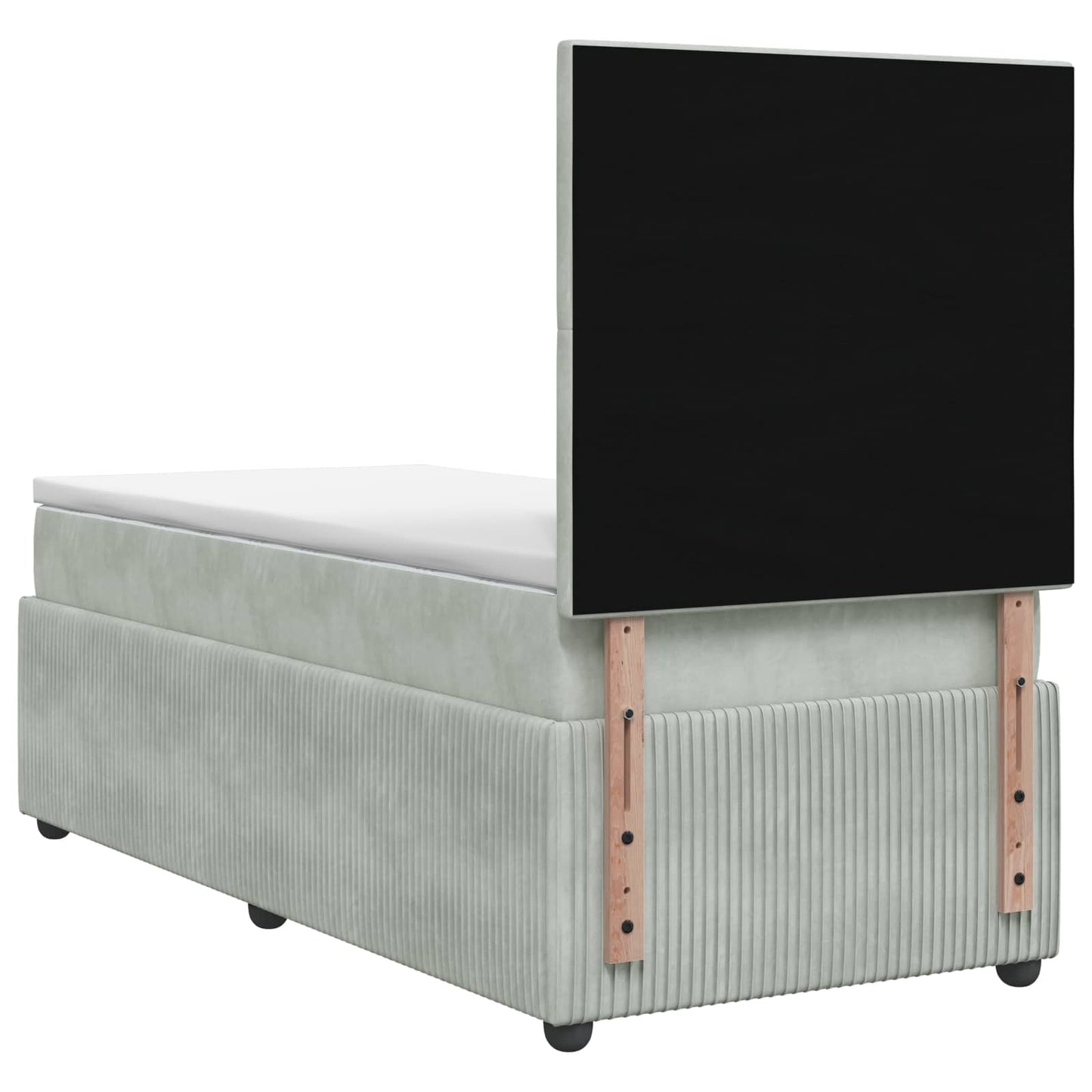 LED Boxspring Bed met Matras Lichtgrijs 100 x 200 cm Fluweel