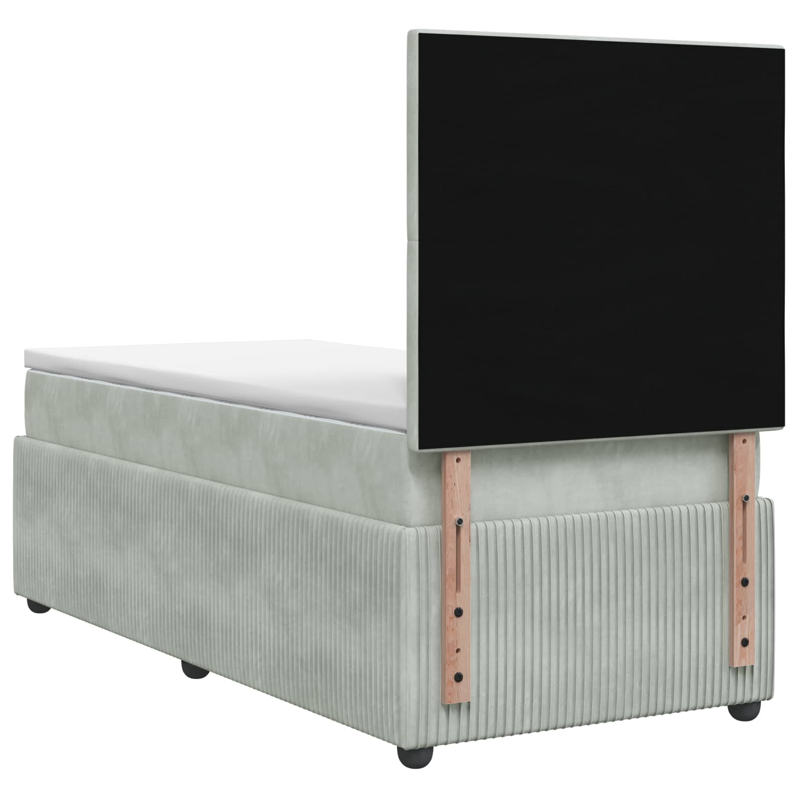 LED Boxspring Bed met Matras Lichtgrijs 100 x 200 cm Fluweel