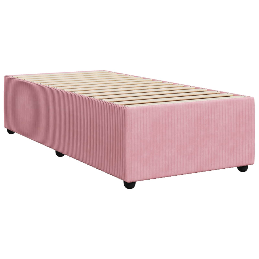LED Boxspring Bed met Matras Roze 100 x 200 cm Fluweel