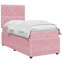 LED Boxspring Bed met Matras Roze 100 x 200 cm Fluweel