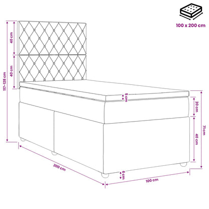LED Boxspring Bed met Matras Roze 100 x 200 cm Fluweel