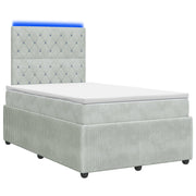 Boxspring bed met matras 120x190 cm lichtgrijs fluweel