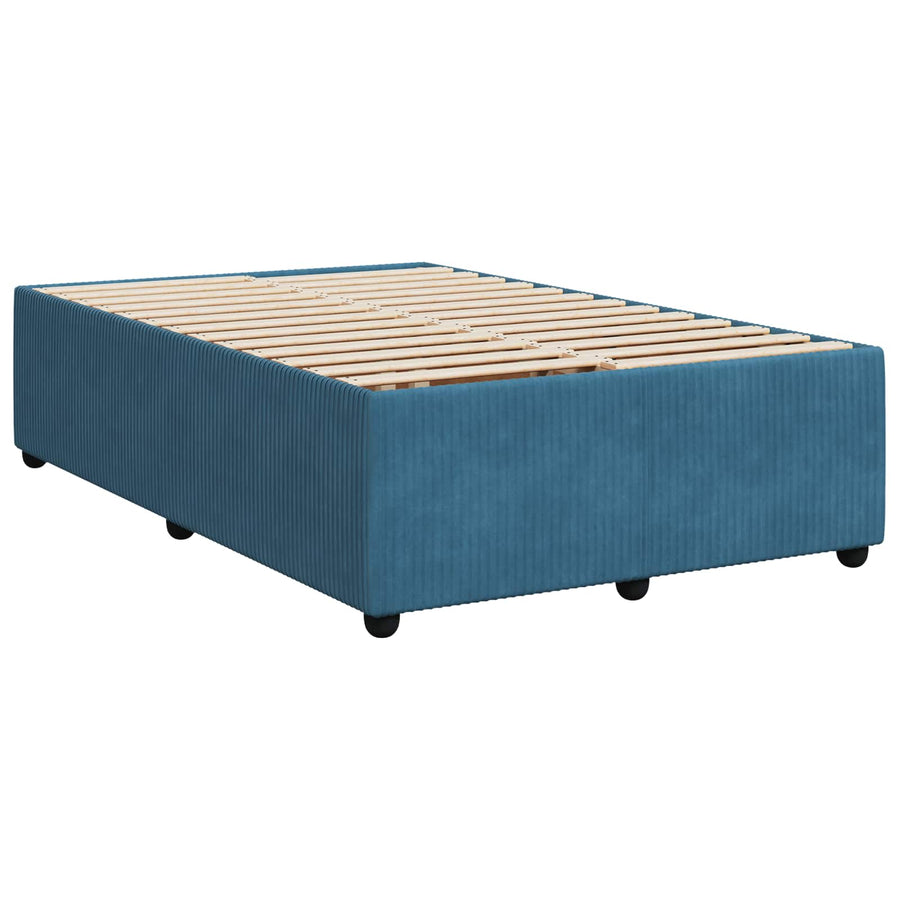 LED Boxspring Bed met Matras Blauw 120 x 190 cm Fluweel