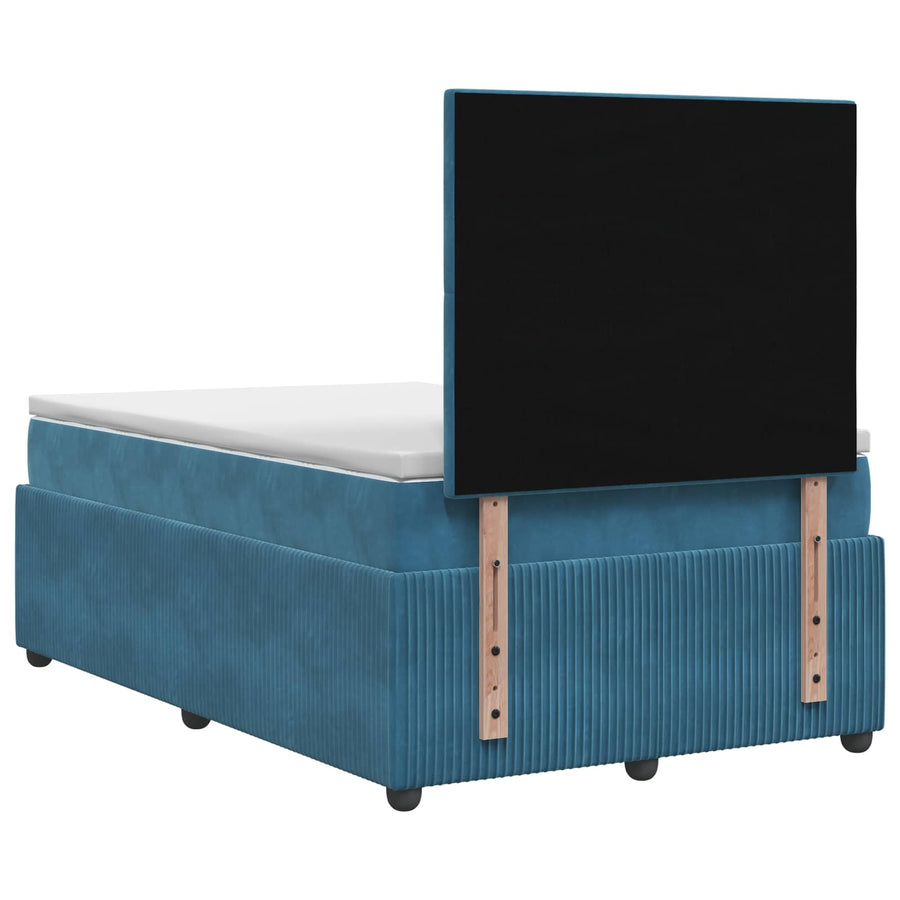 LED Boxspring Bed met Matras Blauw 120 x 190 cm Fluweel