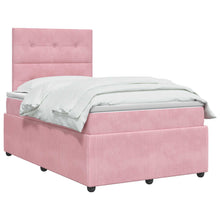 LED Boxspring Bed met Matras Roze 120 x 190 cm Fluweel
