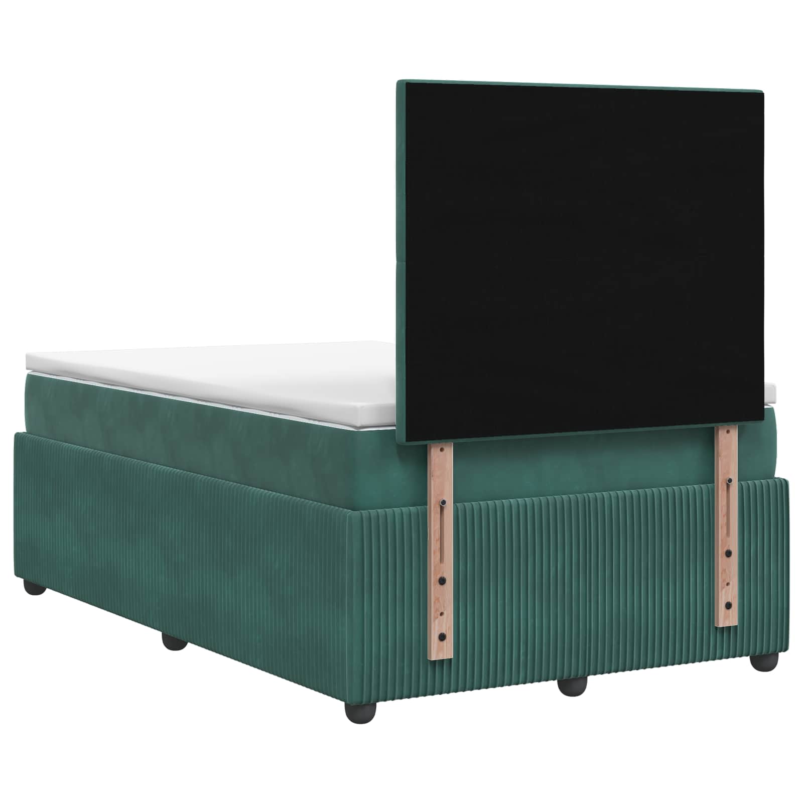 LED Boxspring Bed met Matras Donkergroen 120 x 190 cm Fluweel