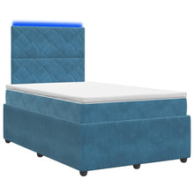 LED Boxspring Bed met Matras Blauw 120 x 190 cm Fluweel