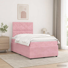 LED Boxspring Bed met Matras Roze 120 x 190 cm Fluweel