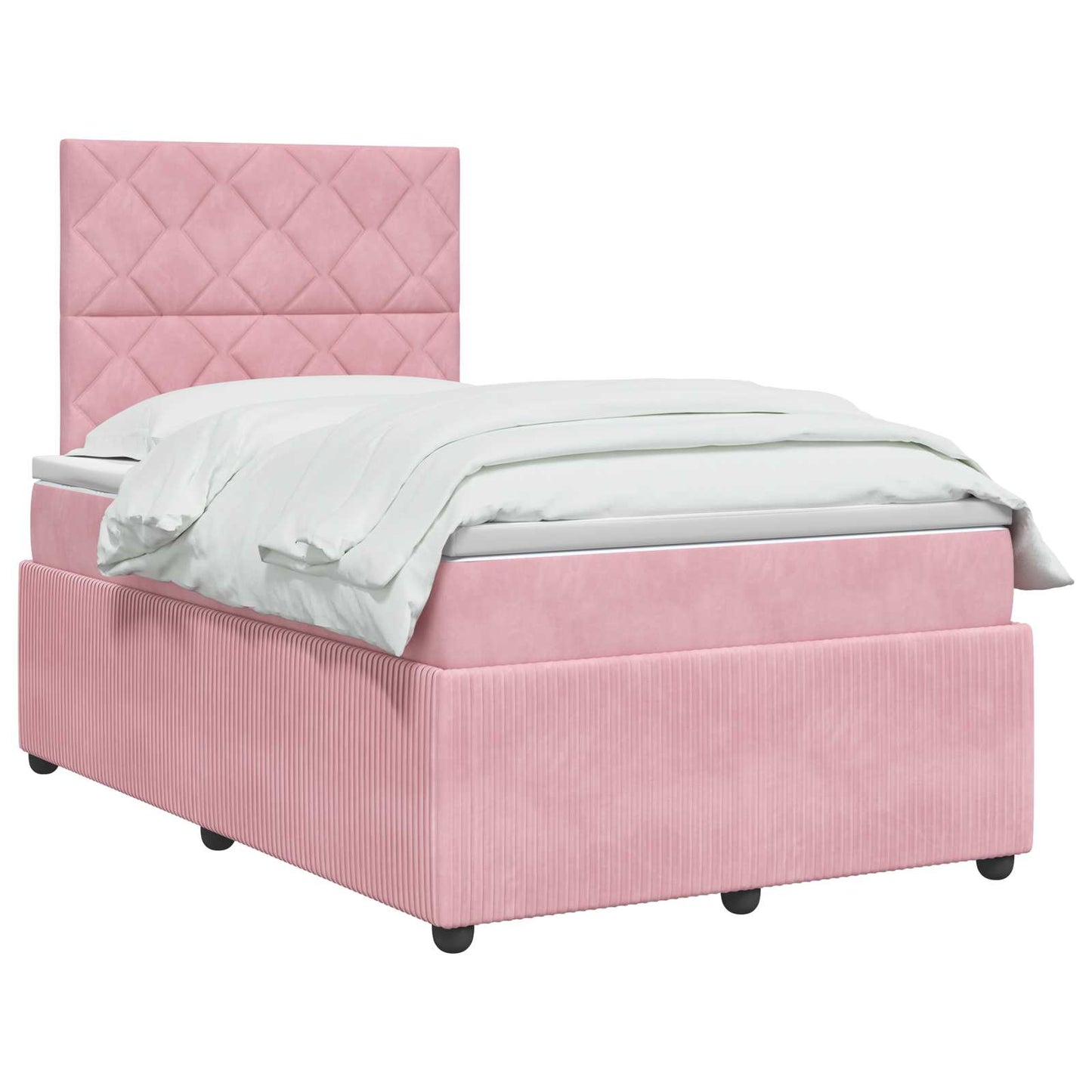 LED Boxspring Bed met Matras Roze 120 x 190 cm Fluweel