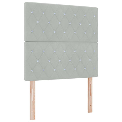 LED Boxspring Bed met Matras Lichtgrijs 120 x 200 cm Fluweel