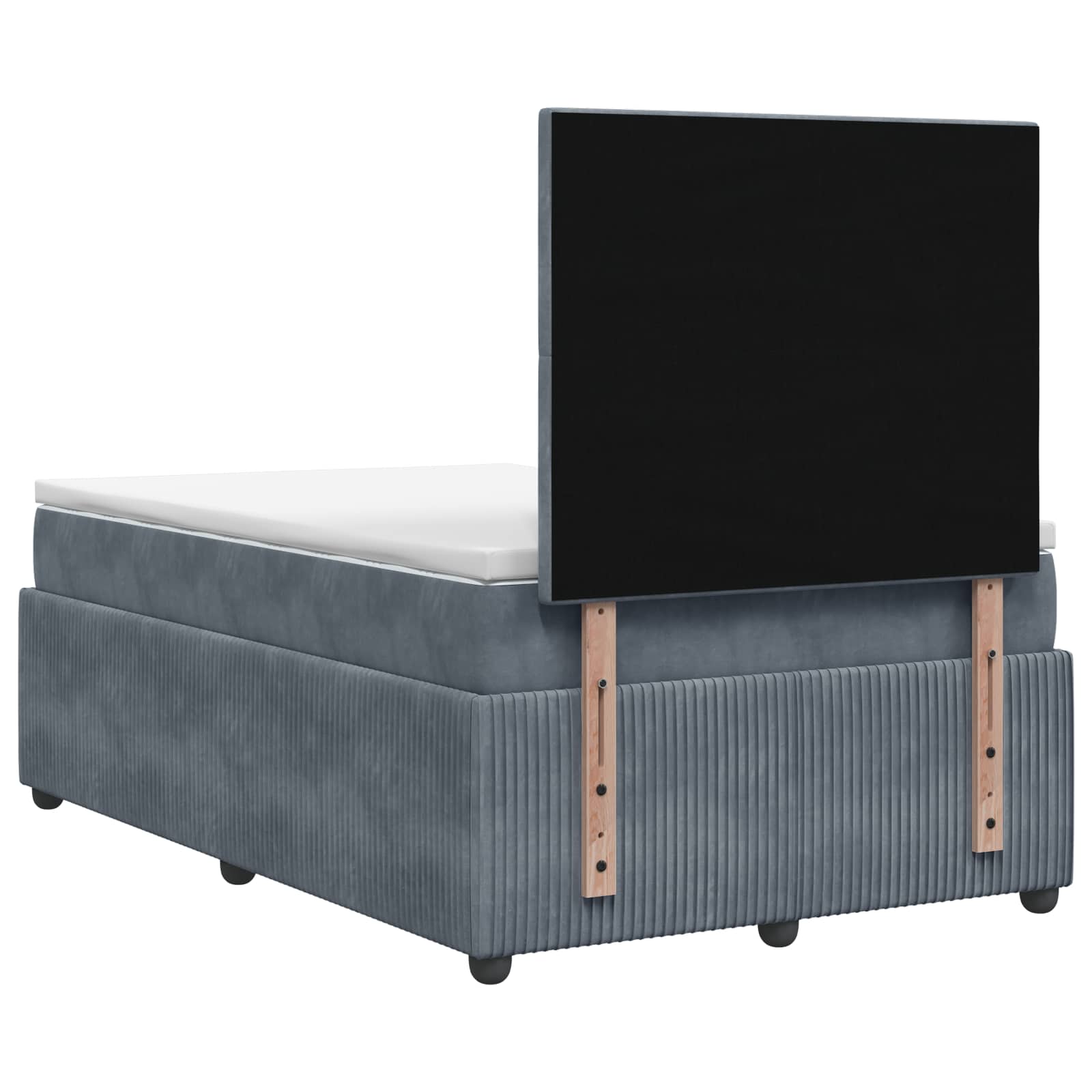 LED Boxspring Bed met Matras Donkergrijs 120 x 200 cm Fluweel