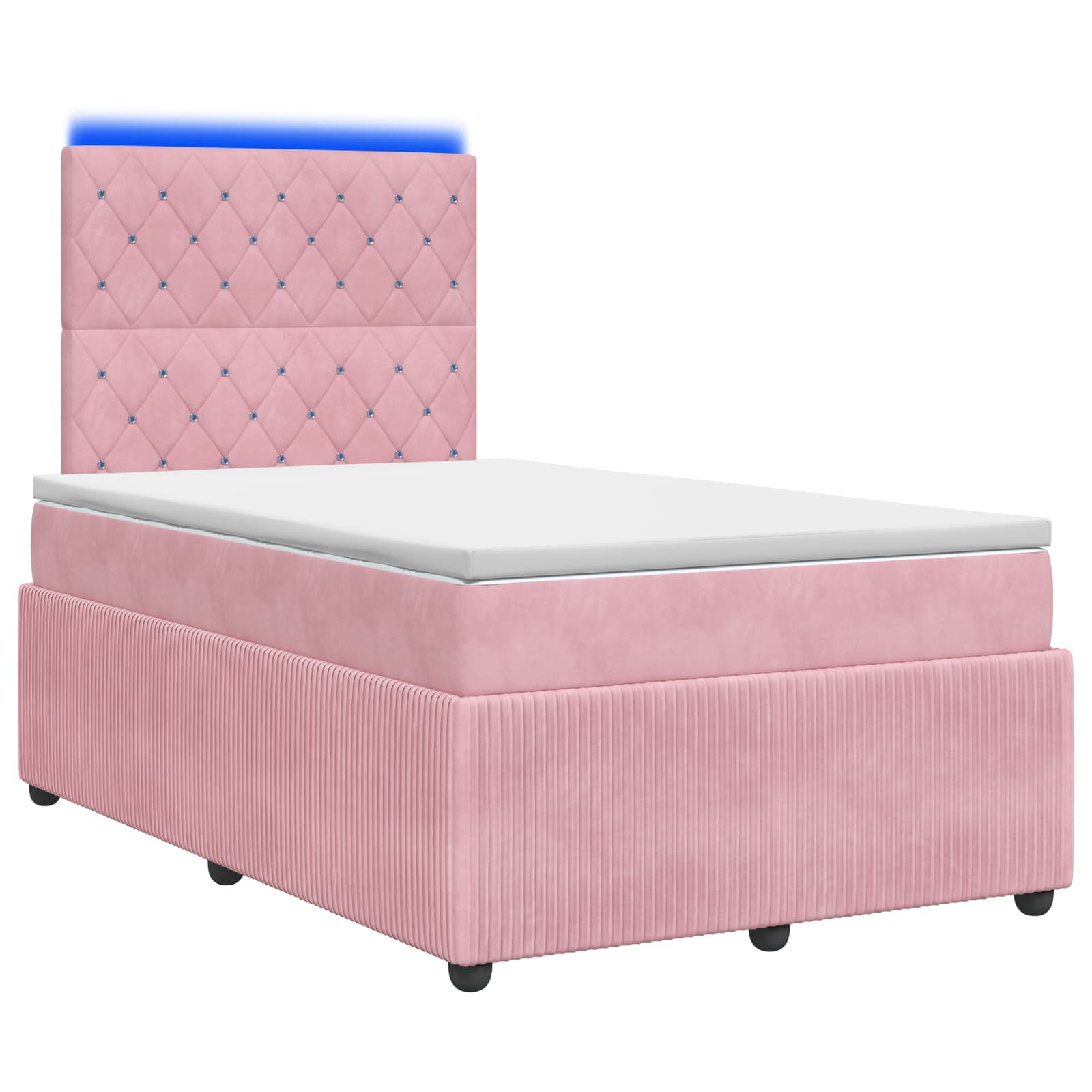 LED Boxspring Bed met Matras Roze 120 x 200 cm Fluweel
