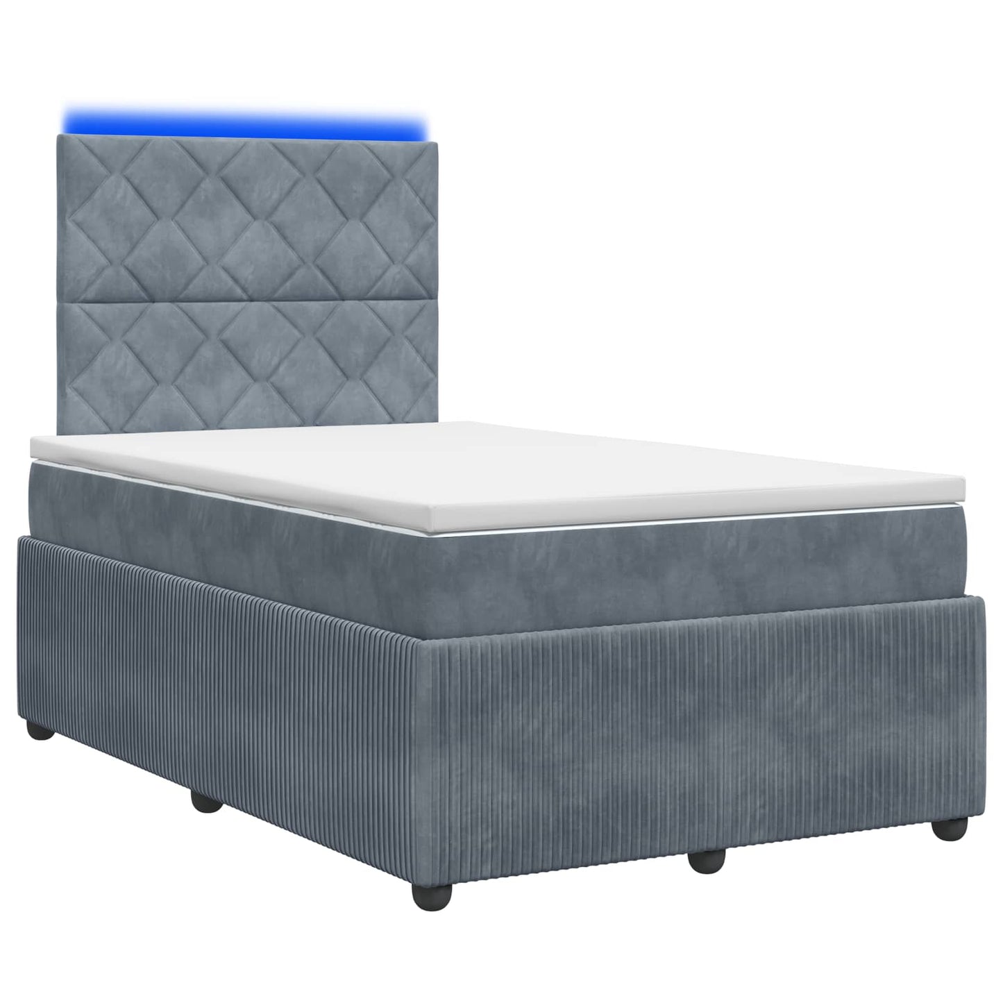 LED Boxspring Bed met Matras Donkergrijs 120 x 200 cm Fluweel