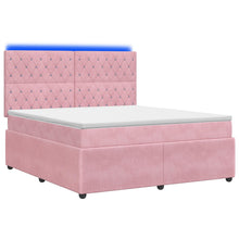 LED Boxspring Bed met Matras Roze 140 x 190 cm Fluweel