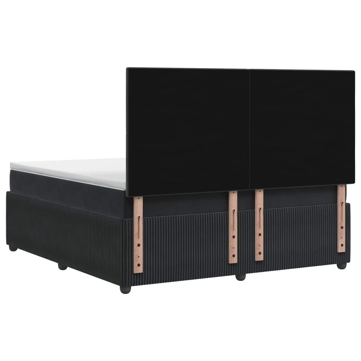 LED Boxspring Bed met Matras Zwart 140 x 190 cm Fluweel