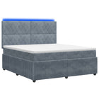 Boxspring bed met matras donkergrijs 140x200 cm led